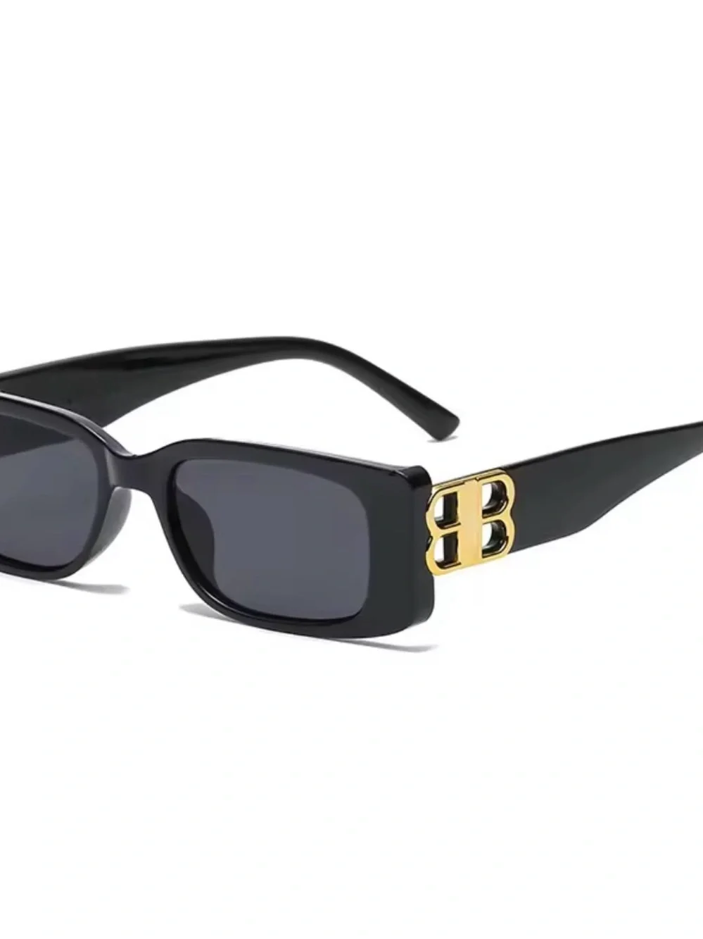 BB Logo Black Rectangular Women's Sunglasses
